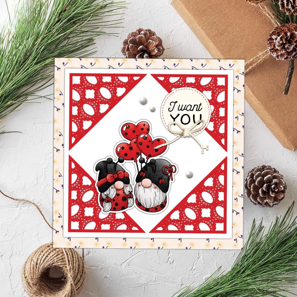 Valentine's Day Cute Gnomes Dies & Stamps Set