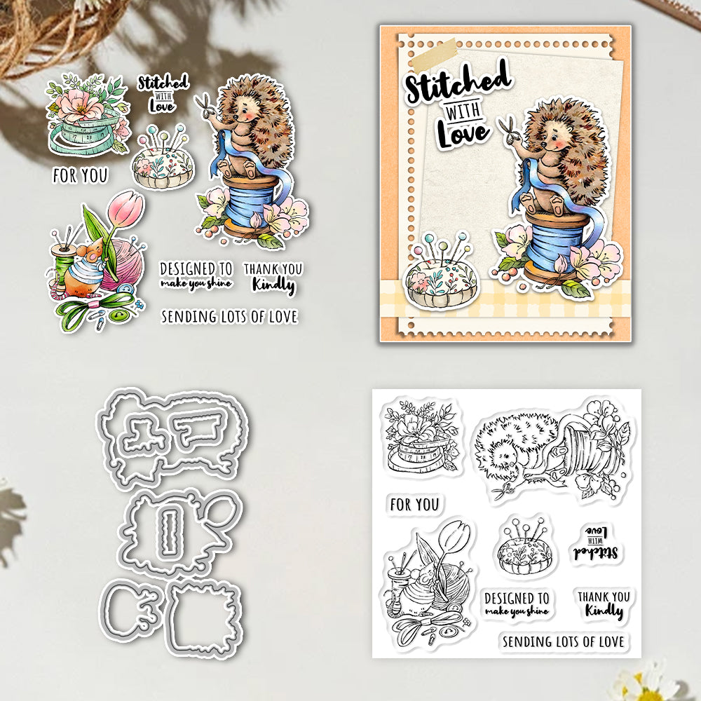 Cute Tailor Mouse Dies & Stamps Set