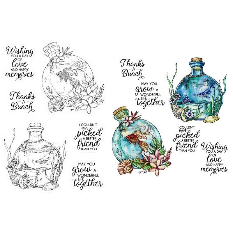 Ecological Drift Bottle Dies & Stamps Set