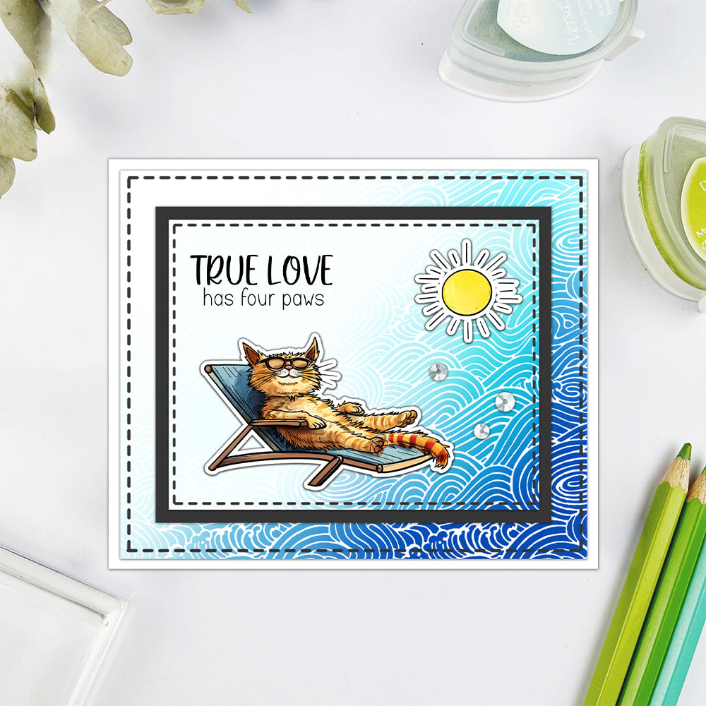 Interesting Holiday Life of Pet Cats Dies & Stamps Set