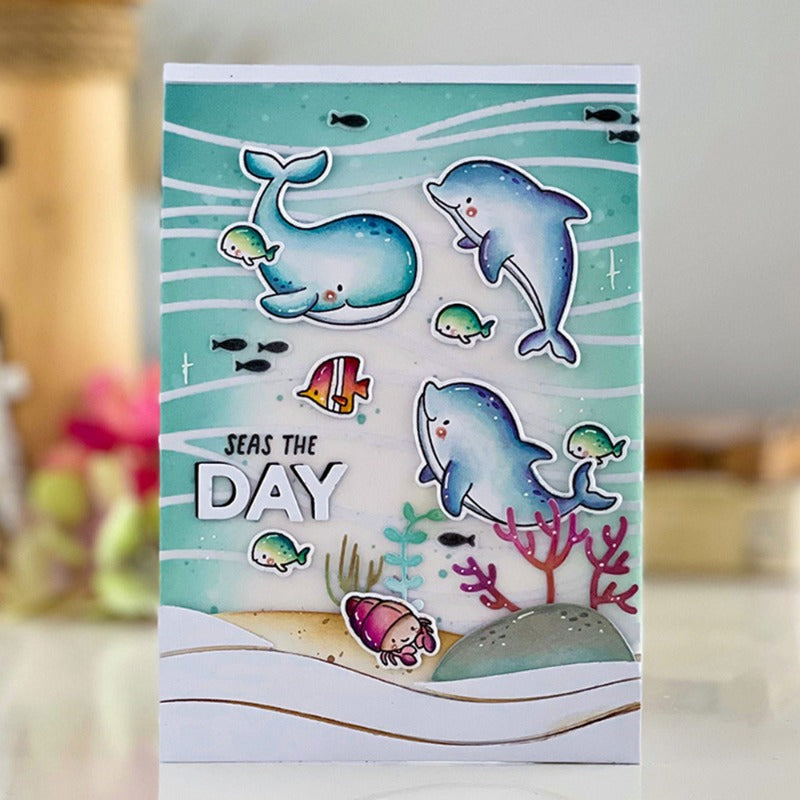 Marine Animals Dies & Stamps Set