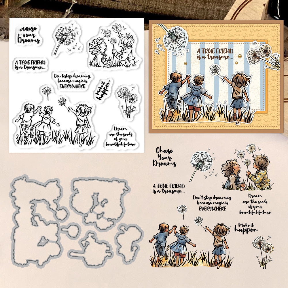 Dandelion Kids Dies & Stamps Set