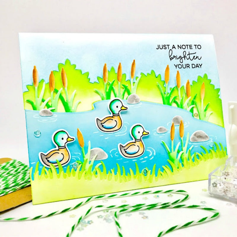 Fishing Boy Dies & Stamps Set