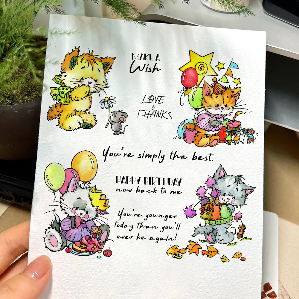 Birthday Cats Dies & Stamps Set