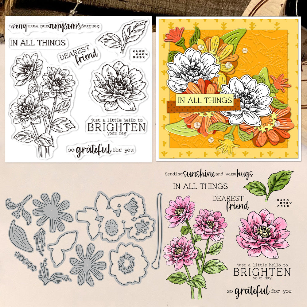 Spring Flowers Dies & Stamps Set
