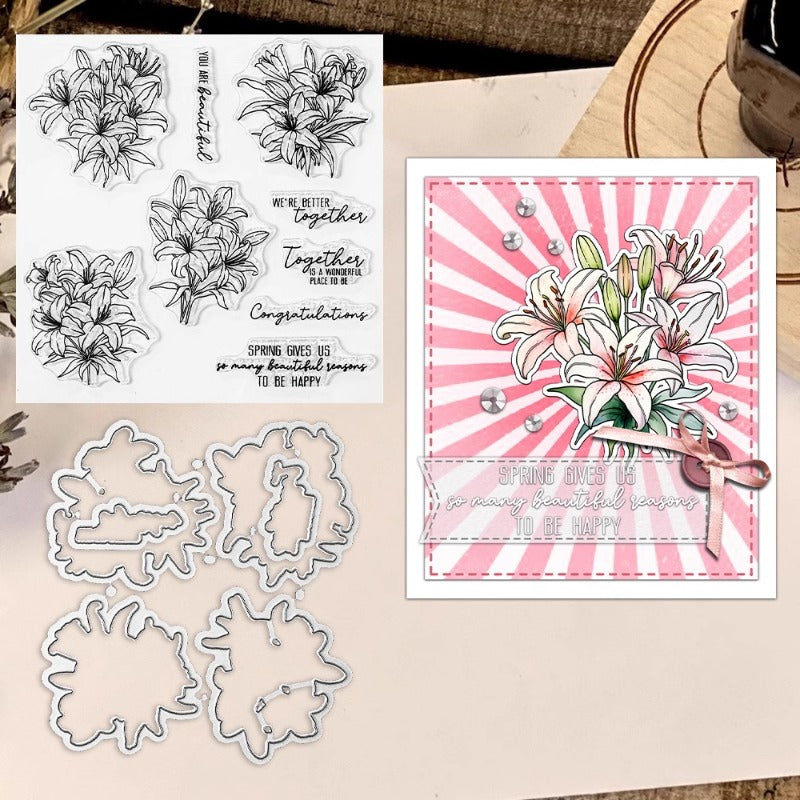 Blooming Lilies Dies & Stamps Set