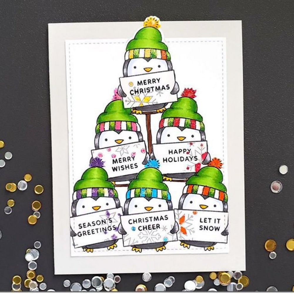 Winter Animals Message Board Dies & Stamps Set
