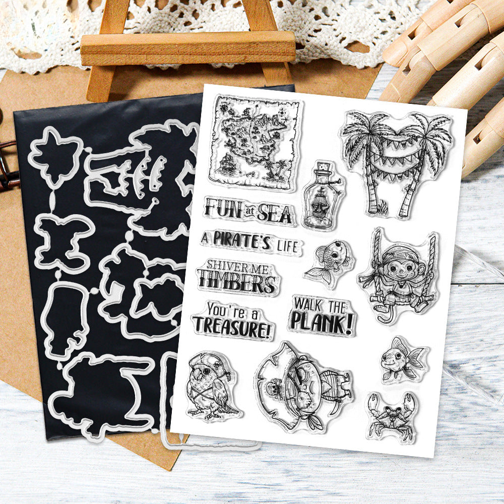 Cartoon Pirate Character Dies & Stamps Set