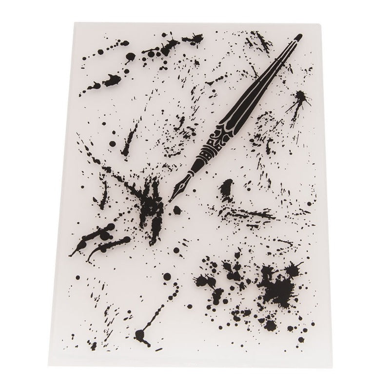 Ink Stains Plastic Embossing Folder