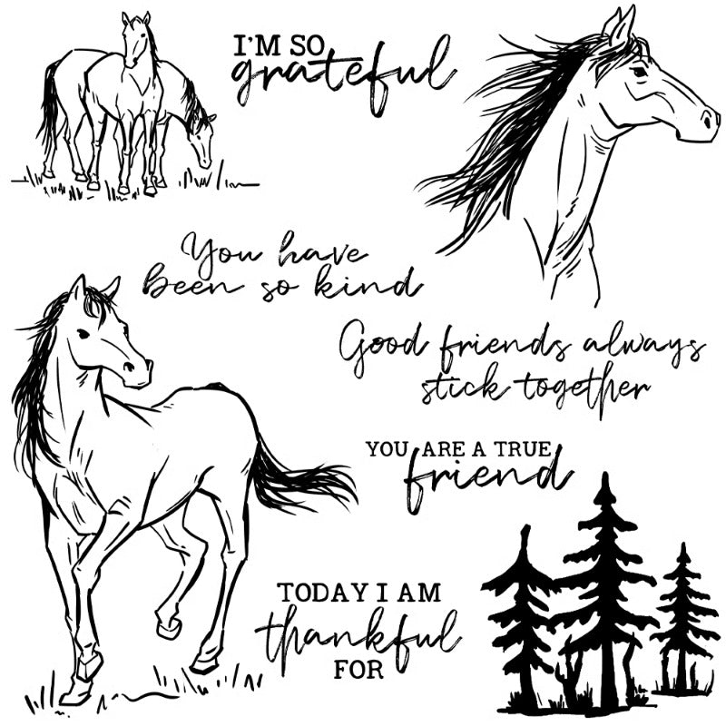 Animal Horse Dies & Stamps Set