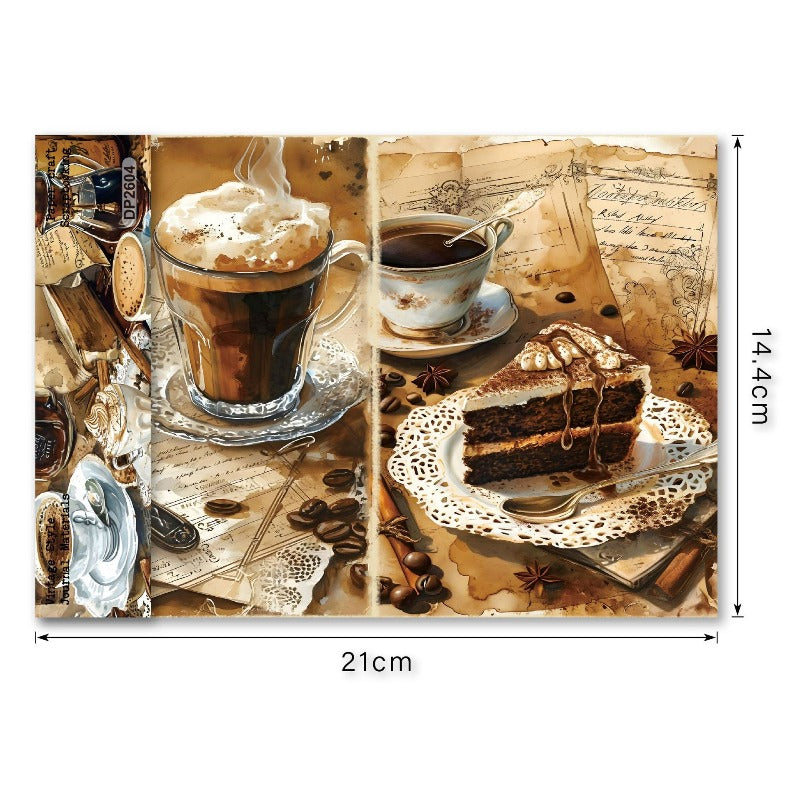 A5 Vintage Coffee Journal Scrapbook Paper