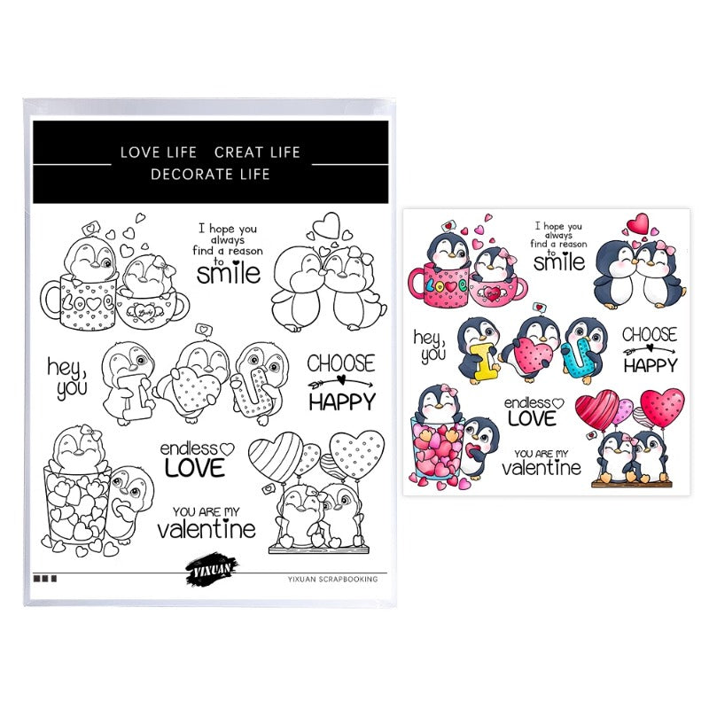 Valentine's Day Love Penguin Dies & Stamps Set