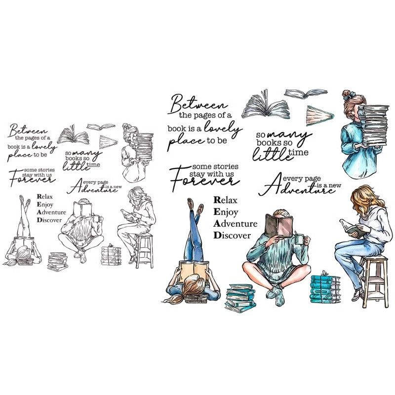 Urban Woman Reading Dies & Stamps Set