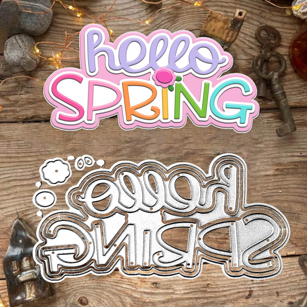 Hello Spring Words Metal Cutting Dies