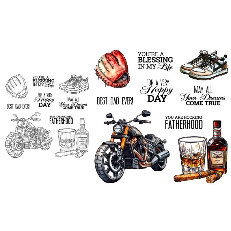 Motorcycle Dies & Stamps Set