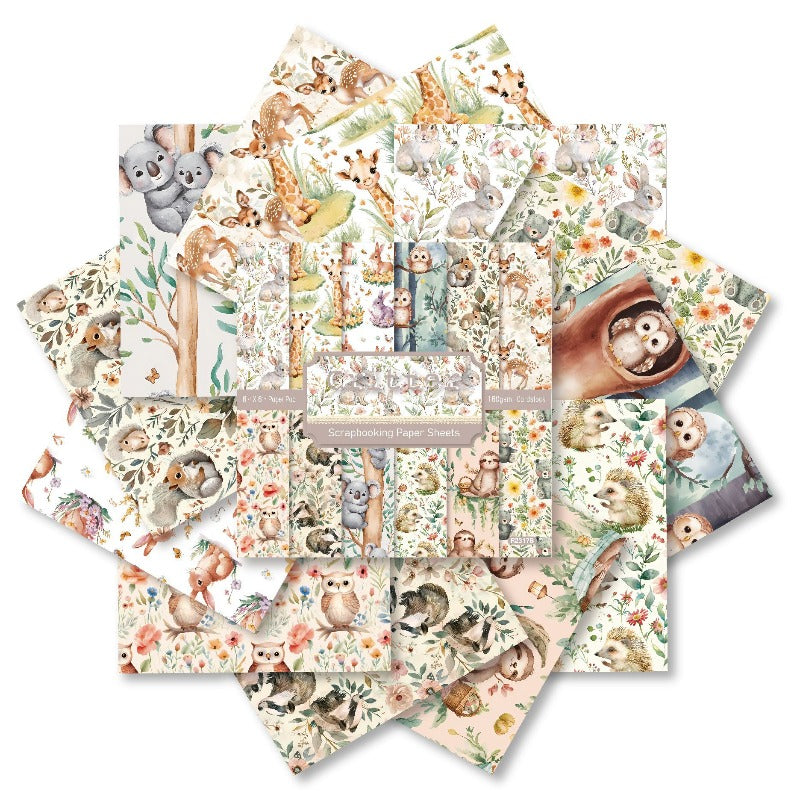 24PCS 6" Critter Scrapbook Paper & Cardstock