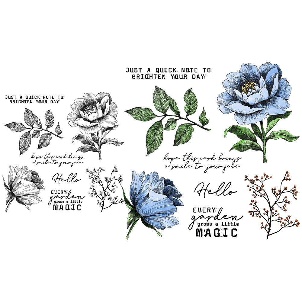 Beautiful Flower Dies & Stamps Set