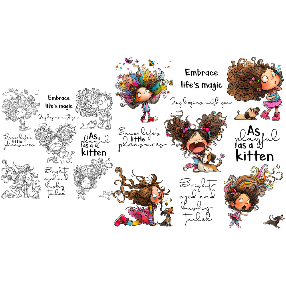 Trouble Girl Clear Stamps