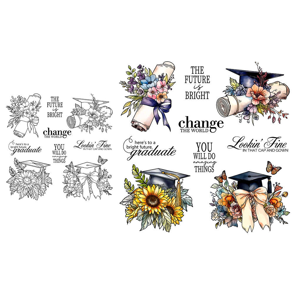 Graduation Season Doctoral Hat Dies & Stamps Set