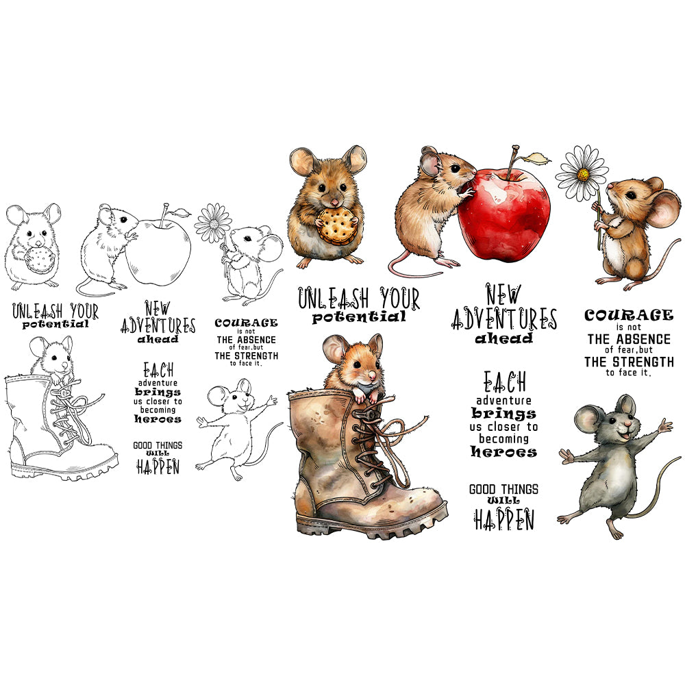 Greedy Little Mice Clear Stamps