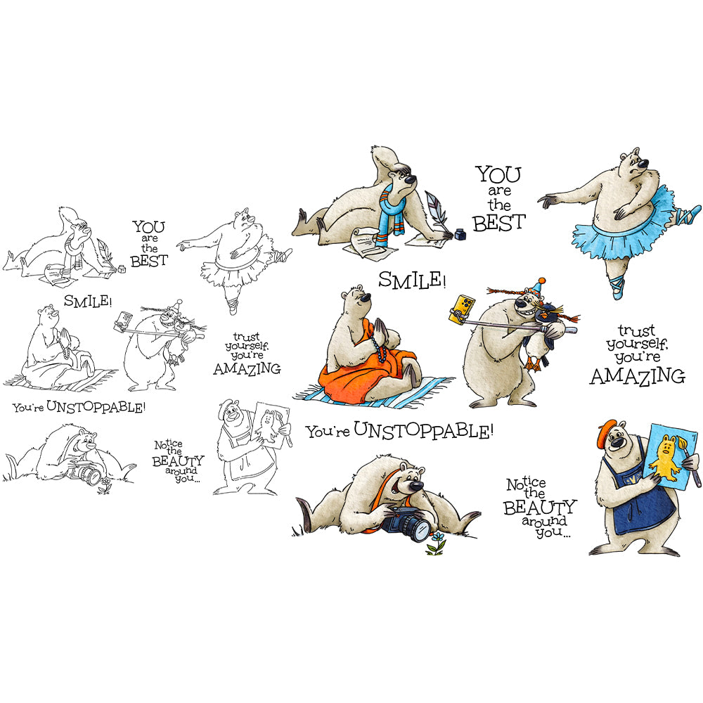 Vacation Polar Bear Clear Stamps