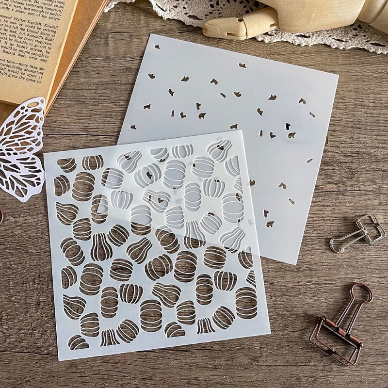 Pumpkin Background DIY Painting Hollow Stencil