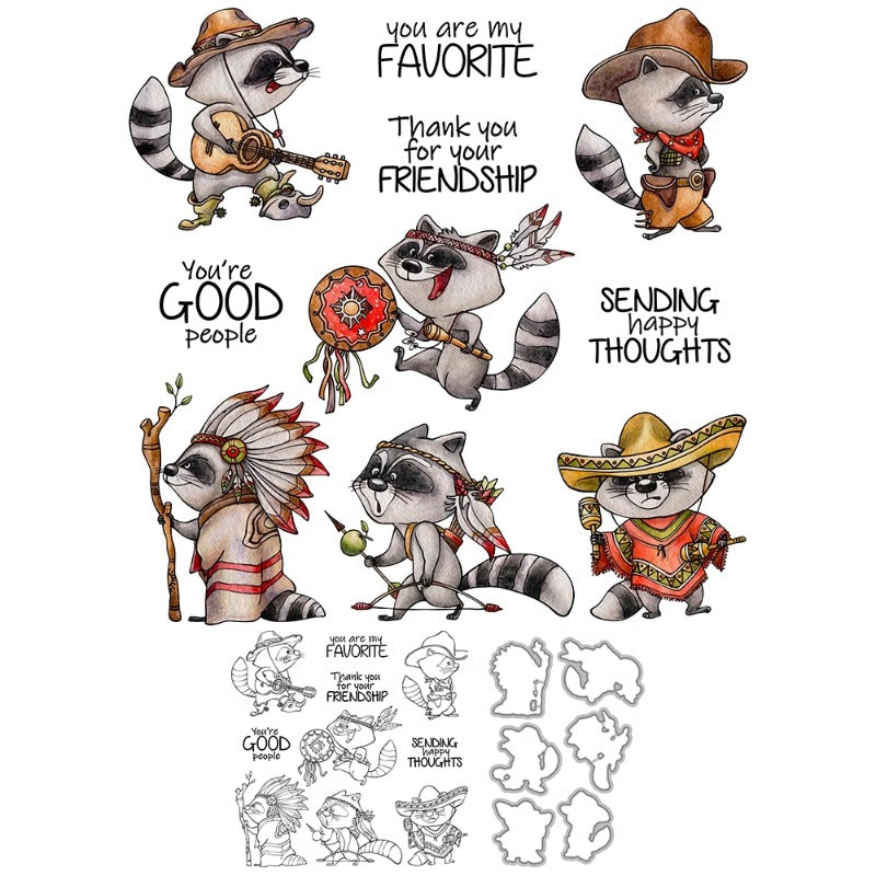 Personality Cartoon Cats Dies & Stamps Set