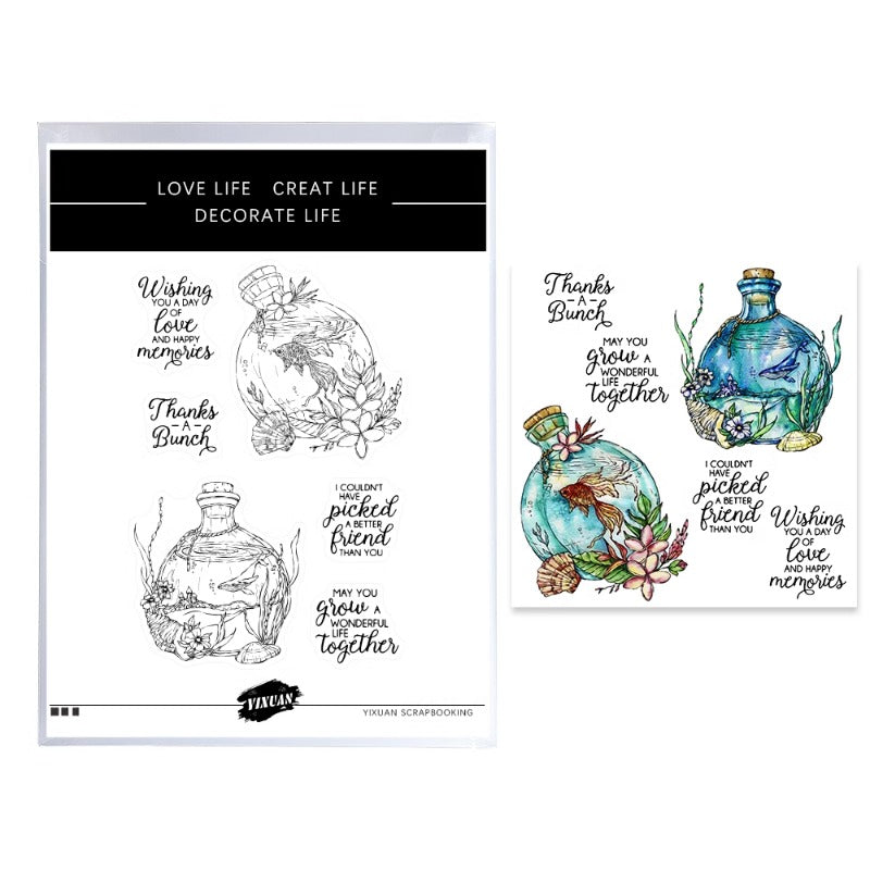 Ecological Drift Bottle Dies & Stamps Set