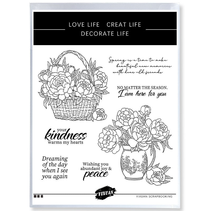 Flower Basket Dies & Stamps Set