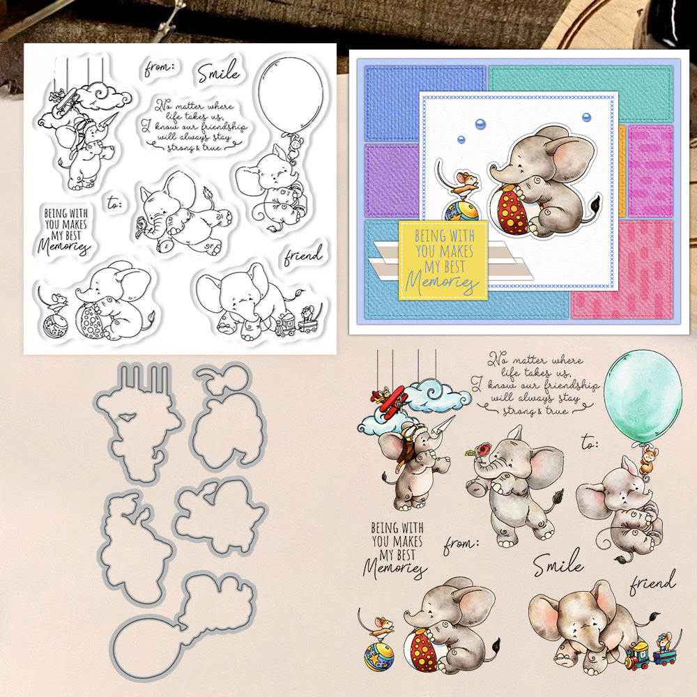 Happy Baby Elephant Dies & Stamps Set