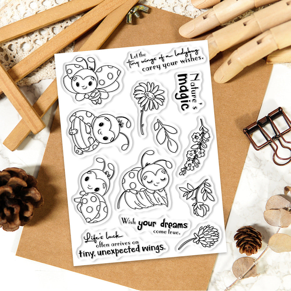 Spring Flowers Ladybug Dies & Stamps Set