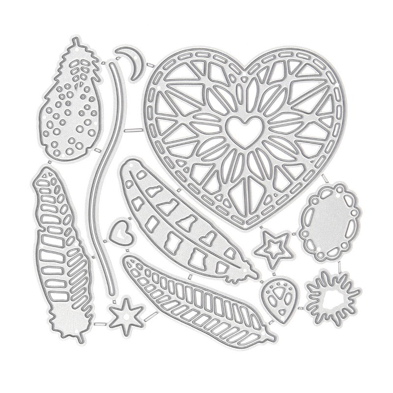 Feather Heart DIY Metal Cutting Dies