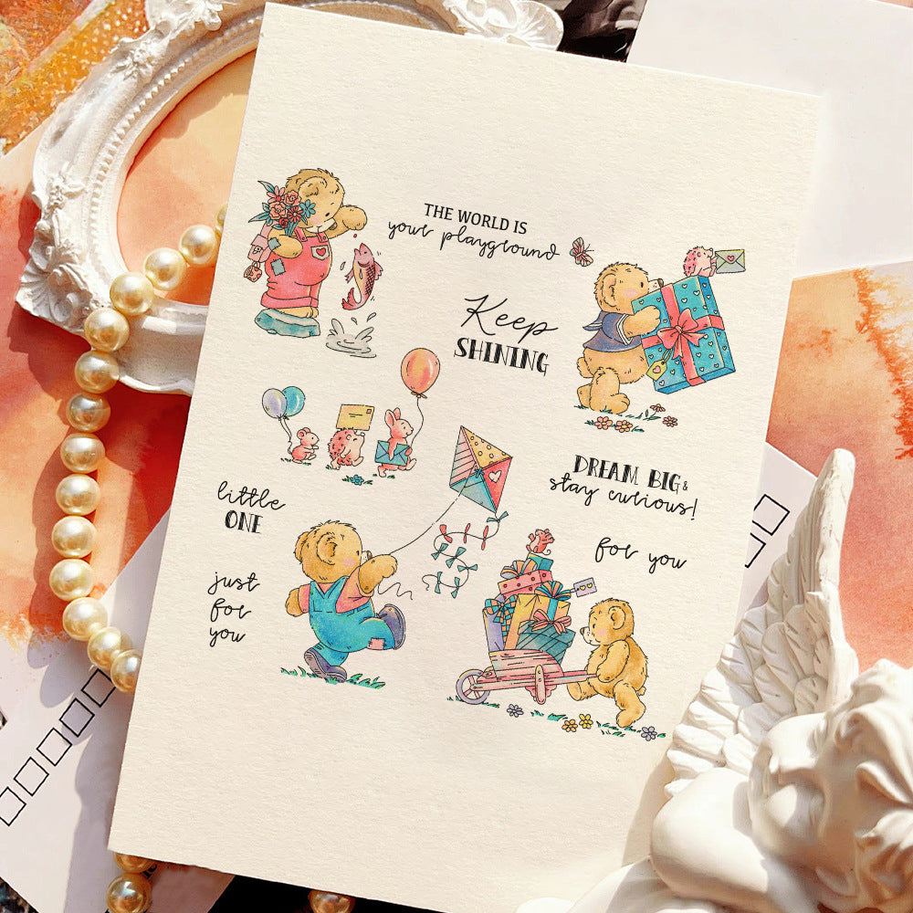 Cute Bear Gift Clear Stamps