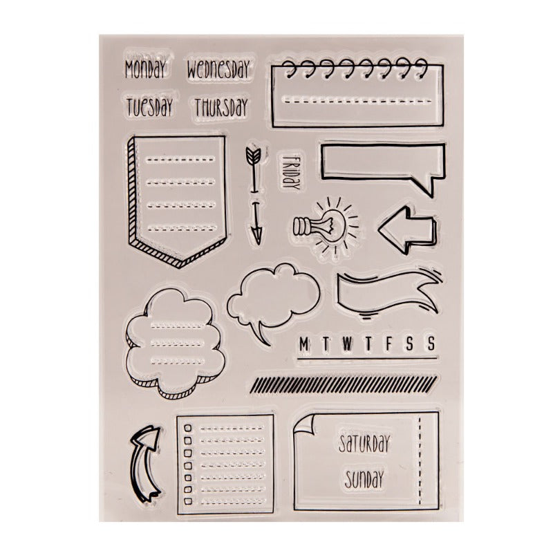Calendar Week Tags Clear Stamps