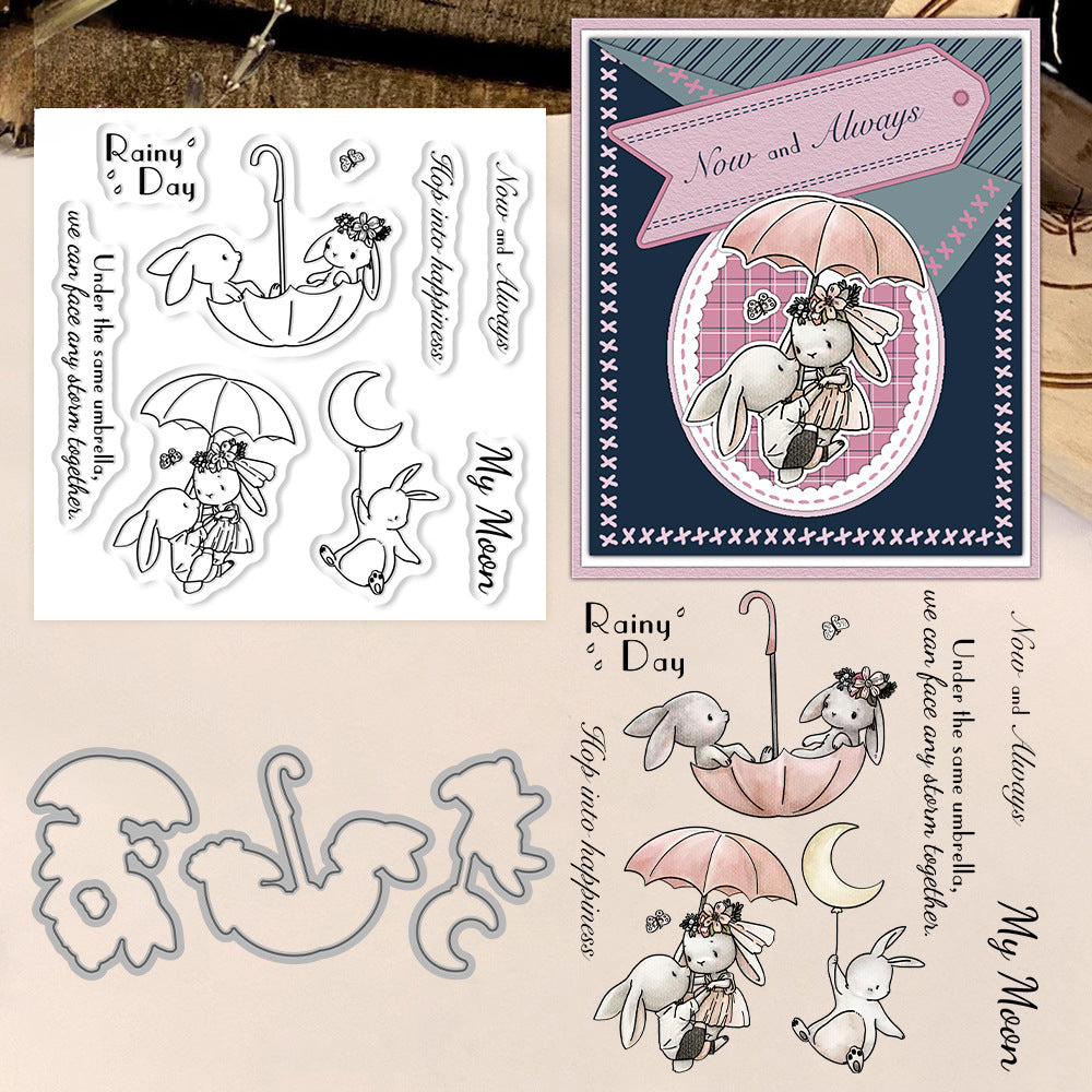 Rabbit and Umbrella Dies & Stamps Set
