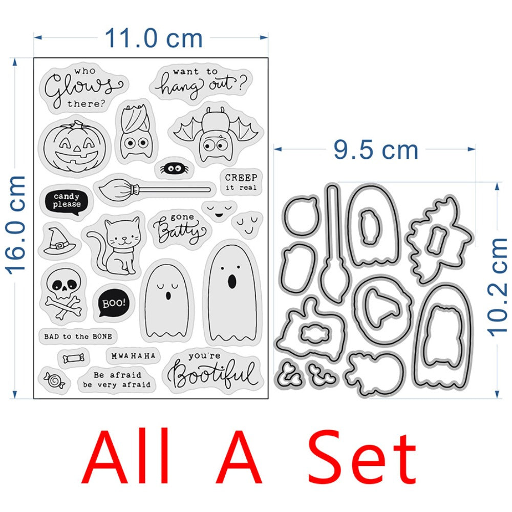 Halloween Ghost Dies & Stamps Set
