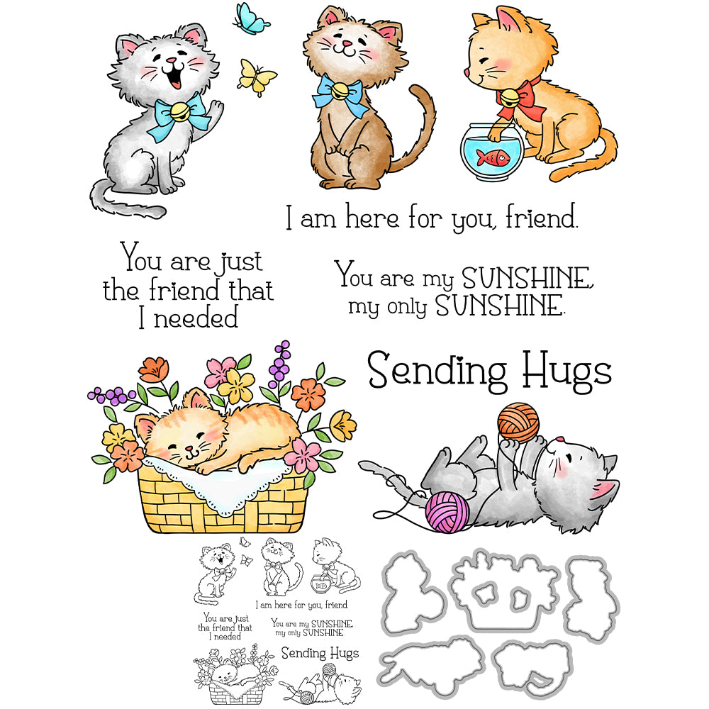 Cute Cats Dies & Stamps Set