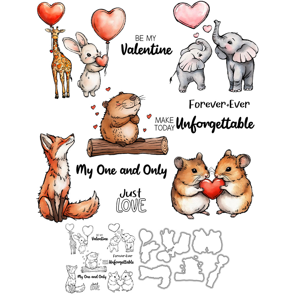 Valentine's Day Theme Dies & Stamps Set