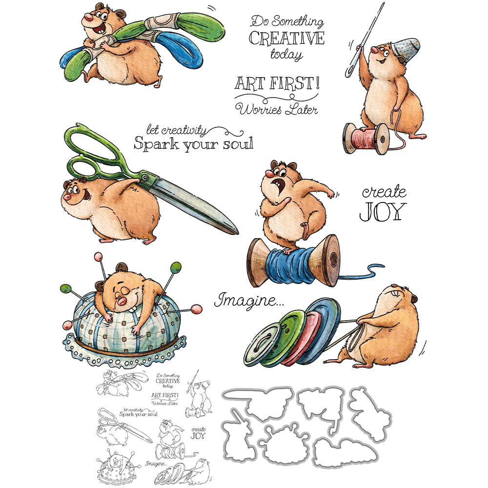 Tailor Mouse Dies & Stamps Set