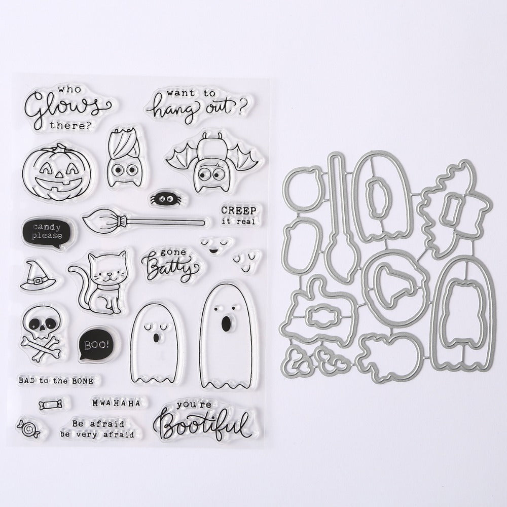 Halloween Ghost Dies & Stamps Set