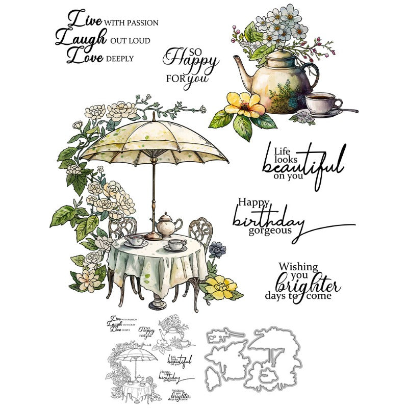 Afternoon Tea Time Dies & Stamps Set