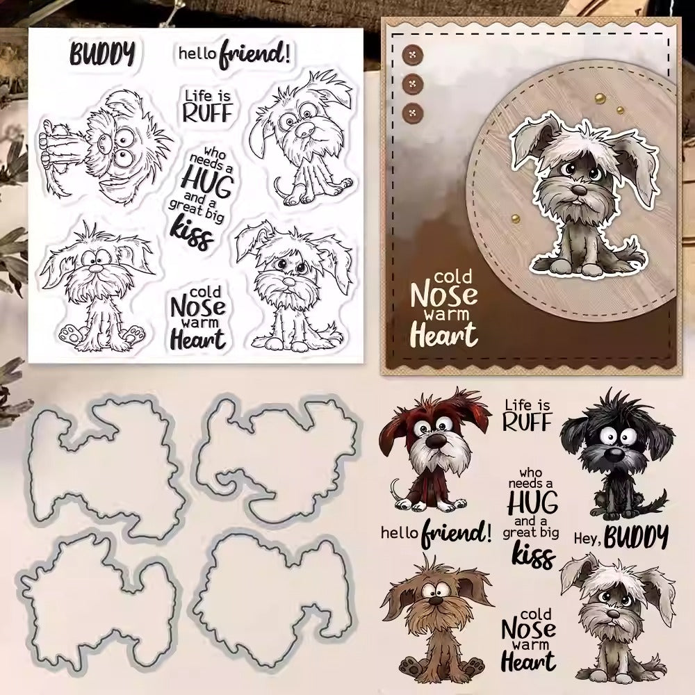Cute Puppy Dies & Stamps Set