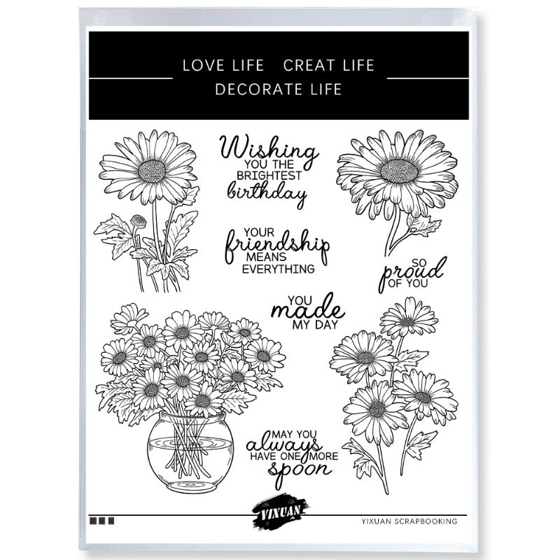 Blooming Chrysanthemums Dies & Stamps Set