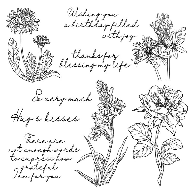 Various Flowers Blooming In Spring Dies & Stamps Set