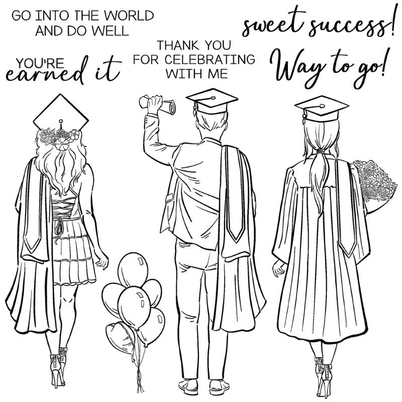 Bachelor Uniforms For Boys & Girls Dies & Stamps Set