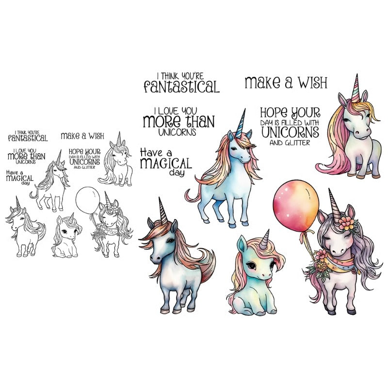 Cartoon Unicorn Dies & Stamps Set