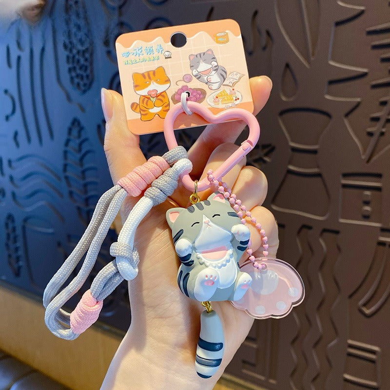 Cute Vitality Cat Doll Keychain