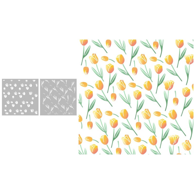 3D Tulip Flower DIY Painting Hollow Stencil
