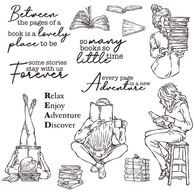 Urban Woman Reading Dies & Stamps Set