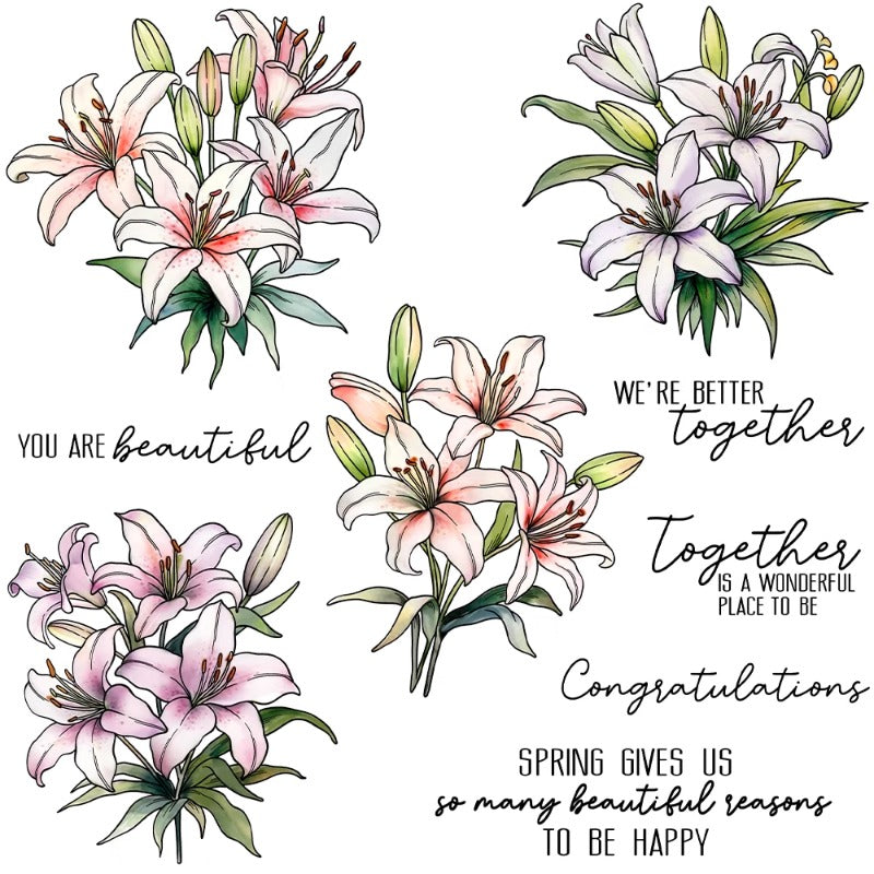 Blooming Lilies Dies & Stamps Set
